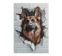 Jigsaw Puzzles 38x26cm/1000pcs for Teenagerss German Shepherd Breaking Through Wall Puzzle for Adults Relax Games Hand Speed Race Great Gift for Gaming 38x26cm/1000pcs