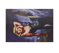 Jigsaw Puzzles 38x26cm/1000pcs for Teenagerss Marilyn Monroe in Black Leather Suit Jigsaw Puzzle DIY Toys A Work of Art Deal As Gifts for The Whole Family 38x26cm/1000pcs