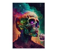 Jigsaw Puzzles 38x26cm/1000pcs for Teenagerss Psycho Skull Jigsaw Puzzle Relax Games Staycation Kill Time Great Gift for Gaming 38x26cm/1000pcs