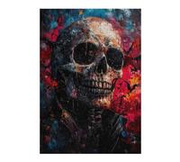 Jigsaw Puzzles 38x26cm/1000pcs for Teenagerss Skull in Bats Painting Puzzles for Adults Toy Wall Decor A Work of Art Gifts for Friends And Family 38x26cm/1000pcs