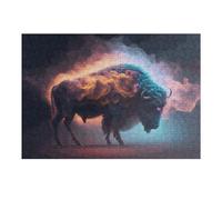 Jigsaw Puzzles 38x26cm/1000pcs for Teenagerss Whispering Bison A Digital Art Symphony Jigsaw Puzzle DIY Toys A Work of Art Deal As Gifts for The Whole Family 38x26cm/1000pcs