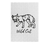 Jigsaw Puzzles 38x26cm/1000pcs for Teenagerss Wild Cat Line Ilustration Jigsaws for Adults Hands-on Game Enhance Memory Great Gift for Gaming 38x26cm/1000pcs