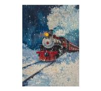 Jigsaw Puzzles 38x26cm/1000pcs for Teenagerss Winter Train Painting Puzzles for Adults Toy Wall Decor A Work of Art Gifts for Friends And Family 38x26cm/1000pcs