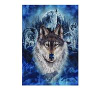 Jigsaw Puzzles 38x26cm/1000pcs for Teenagerss Wolf Pack Moonlit Majesty Puzzle for Adults Fun Games A Work of Art Help The Brain Exercise 38x26cm/1000pcs