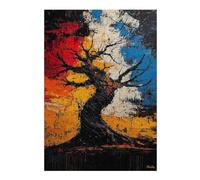 Jigsaw Puzzles 38x26cm/1000pcs Twisted Resilience - Expressionist Abstract Tree Art Jigsaws for Adults Family Game Presents for Women Deal As Gifts for The Whole Family 38x26cm/1000pcs