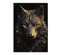 Jigsaw Puzzles 38x26cm/1000pcs Wolf Gold Black Animals Jigsaws for Adults Family Game Presents for Women Deal As Gifts for The Whole Family 38x26cm/1000pcs