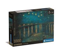Clementoni 39789 [] Museum Collection-Starry Night Over The Rhone-1000 Pieces Adult Art, Puzzle Pictures, Famous Paintings, Made in Italy, Multicoloured