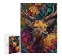 Jigsaw Puzzles 500 PCS Autumnal Deer Portrait-3 Jigsaws for Adults Puzzle But Fun And Humorous Every Piece Is Unique - Family Fun & Game Night 500 PCS