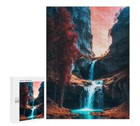 Jigsaw Puzzles 500 PCS Cascading Waterfall Canyon Teenagers Puzzles Relax Games Difficult Challenge Unique Birthday And Xmas Gifts 500 PCS
