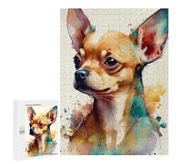 Jigsaw Puzzles 500 PCS Chihuahua Watercolor Anima Teenagers Puzzles Relax Games Difficult Challenge Unique Birthday And Xmas Gifts 500 PCS