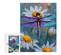 Jigsaw Puzzles 500 PCS Colorful Dragonfly Painting Jigsaw for Teenagers Improve Memory Difficult And Challenge Brainteaser Family Games 500 PCS