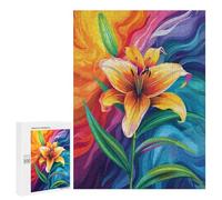 Jigsaw Puzzles 500 PCS Colorful Lily Art Print-2 Jigsaw for Teenagers Improve Memory Difficult And Challenge Brainteaser Family Games 500 PCS