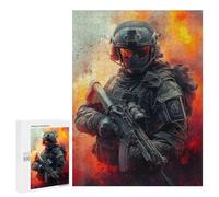 Jigsaw Puzzles 500 PCS Combat Soldier with Rifle Jigsaws for Adults Puzzle But Fun And Humorous Every Piece Is Unique - Family Fun & Game Night 500 PCS