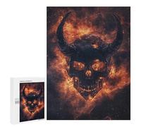 Jigsaw Puzzles 500 PCS Devil Skull Nebula Art Print Jigsaws for Adults Puzzle Pattern Assembly Educational Challenge Birthday And Unique Gifts 500 PCS