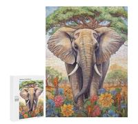 Jigsaw Puzzles 500 PCS Elephant in Bloom Nature's Majesty Jigsaw for Teenagers Improve Memory Difficult And Challenge Brainteaser Family Games 500 PCS