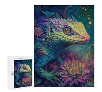 Jigsaw Puzzles 500 PCS Fantasy Lizard in Amazon Rainforest Jigsaws for Adults Puzzle Pattern Assembly Educational Challenge Birthday And Unique Gifts 500 PCS