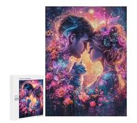 Jigsaw Puzzles 500 PCS Fantasy Lovers with Cat -1 Jigsaws for Adults Puzzle Pattern Assembly Educational Challenge Birthday And Unique Gifts 500 PCS