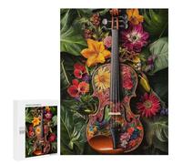 Jigsaw Puzzles 500 PCS Floral Violin Artwork-1 Jigsaw for Teenagers Improve Memory Difficult And Challenge Brainteaser Family Games 500 PCS