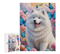 Jigsaw Puzzles 500 PCS for Adults A Whimsical Cartoon-style Image of A Samoyed Dog, Featuring A Playful Character Design Wit Jigsaw Puzzle Anti-Stress Toys For Family Fun Deal As Gifts for The Whole F