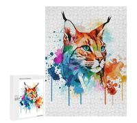 Jigsaw Puzzles 500 PCS for Adults Abstract Bobcat Painting Puzzles for Adults Family Games Difficult Hard for Birthday, Chrismas 500 PCS