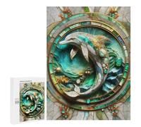 Jigsaw Puzzles 500 PCS for Adults Abstract Dolphin Kintsugi Adult Puzzles Family Games Hand Speed Race Gifts for Friends And Family 500 PCS