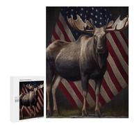 Jigsaw Puzzles 500 PCS for Adults American Moose Teenagers Puzzles Hands-on Game Precision Cutting Help The Brain Exercise 500 PCS