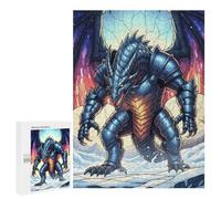 Jigsaw Puzzles 500 PCS for Adults Armored Dragon in Snowy Landscape Teenagers Puzzles Hands-on Game Precision Cutting Help The Brain Exercise 500 PCS