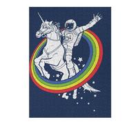 Jigsaw Puzzles 500 PCS for Adults Astronaut Riding Unicorn Rainbow Adult Jigsaw Toy Wall Decor Difficult Challenge Great Gift for Gaming 500 PCS
