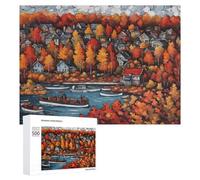 Jigsaw Puzzles 500 PCS for Adults Autumn in Lake Puzzle for Adults Relax Games Hand Speed Race for Birthday, Chrismas 500 PCS