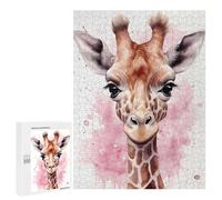 Jigsaw Puzzles 500 PCS for Adults Baby Giraffe Portrait Puzzles for Adults Fun Games Staycation Kill Time for Birthday, Chrismas 500 PCS
