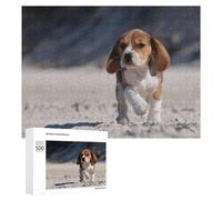 Jigsaw Puzzles 500 PCS for Adults Beagle on The Beach Puzzle for Adults Relax Games Hand Speed Race for Birthday, Chrismas 500 PCS