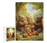 Jigsaw Puzzles 500 PCS for Adults Bears Picnic Teenagers Puzzles Toy Wall Decor Perfect Decoration Challenging To Complete 500 PCS