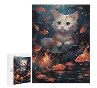 Jigsaw Puzzles 500 PCS for Adults Becoming Koi Kitten Teenagers Puzzles Hands-on Game Precision Cutting Help The Brain Exercise 500 PCS