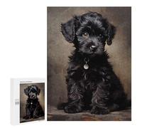 Jigsaw Puzzles 500 PCS for Adults Black Poodle Puppy Puzzle for Adults Relax Games Hand Speed Race for Birthday, Chrismas 500 PCS