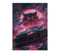 Jigsaw Puzzles 500 PCS for Adults Black Supercar Wolf Adult Jigsaw Toy Wall Decor Difficult Challenge Great Gift for Gaming 500 PCS
