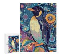 Jigsaw Puzzles 500 PCS for Adults Blue Penguin on A Tree Branch - Surreal Nature Art Adult Jigsaw Puzzle Toy Wall Decor Analysis And Logic Challenging To Complete 500 PCS