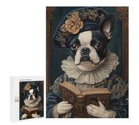 Jigsaw Puzzles 500 PCS for Adults Boston Terrier Renaissance Scholar Classic Canine Art Adult Jigsaw Puzzle Toy Wall Decor Analysis And Logic Challenging To Complete 500 PCS