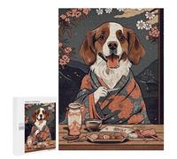 Jigsaw Puzzles 500 PCS for Adults Brittany Dog Japanese Food Puzzles for Adults Family Games Difficult Hard for Birthday, Chrismas 500 PCS