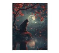 Jigsaw Puzzles 500 PCS for Adults Cat Moon And Stars Adult Jigsaw Toy Wall Decor Difficult Challenge Great Gift for Gaming 500 PCS