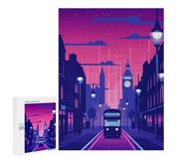 Jigsaw Puzzles 500 PCS for Adults City Synthwave Retro Teenagers Puzzles Hands-on Game Precision Cutting Help The Brain Exercise 500 PCS