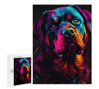 Jigsaw Puzzles 500 PCS for Adults Colorful Rottweiler Portrait Jigsaw Puzzle Anti-Stress Toys For Family Fun Deal As Gifts for The Whole Family 500 PCS