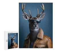 Jigsaw Puzzles 500 PCS for Adults Cool Deer Modern with Sung Puzzles for Adults Fun Games Staycation Kill Time for Birthday, Chrismas 500 PCS