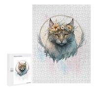 Jigsaw Puzzles 500 PCS for Adults Cute American Bobtail Cat Puzzle for Adults Relax Games Hand Speed Race for Birthday, Chrismas 500 PCS