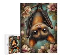 Jigsaw Puzzles 500 PCS for Adults Cute Bat Hanging Upside Down Puzzle for Adults Relax Games Hand Speed Race for Birthday, Chrismas 500 PCS