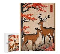 Jigsaw Puzzles 500 PCS for Adults Deer Love Japanese Adult Jigsaw Puzzle Toy Wall Decor Analysis And Logic Challenging To Complete 500 PCS