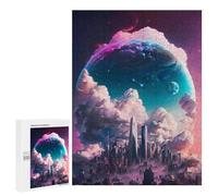 Jigsaw Puzzles 500 PCS for Adults Distant Future Cityscape Jigsaw for Adults Anti-Stress Toys A Work of Art Great Gift for Gaming 500 PCS