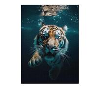 Jigsaw Puzzles 500 PCS for Adults Diving Tiger in Blue Water Adult Jigsaw Toy Wall Decor Difficult Challenge Great Gift for Gaming 500 PCS