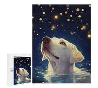 Jigsaw Puzzles 500 PCS for Adults Dog Looking at Stars Puzzles for Adults Fun Games Staycation Kill Time for Birthday, Chrismas 500 PCS