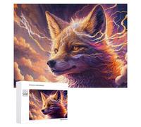 Jigsaw Puzzles 500 PCS for Adults Electric Fox Art Print Puzzle for Adults Anti-Stress Toys Enhance Memory Great Gift for Gaming 500 PCS