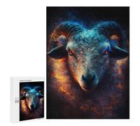 Jigsaw Puzzles 500 PCS for Adults Electric Ram with Glowing Horns Jigsaw Puzzle Anti-Stress Toys For Family Fun Deal As Gifts for The Whole Family 500 PCS